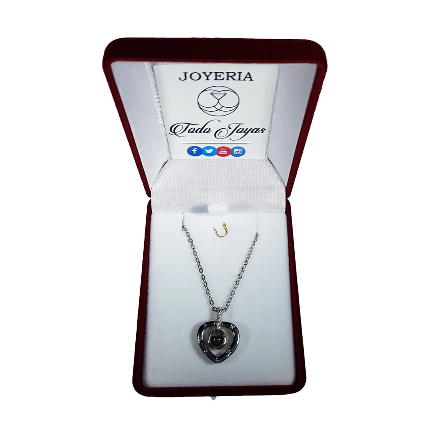 Collar Corazon Te Amo en 100 Idiomas Plateado 2