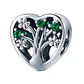Charm Dije Plata 925 Corazon Arbol Verde - Miniatura 1