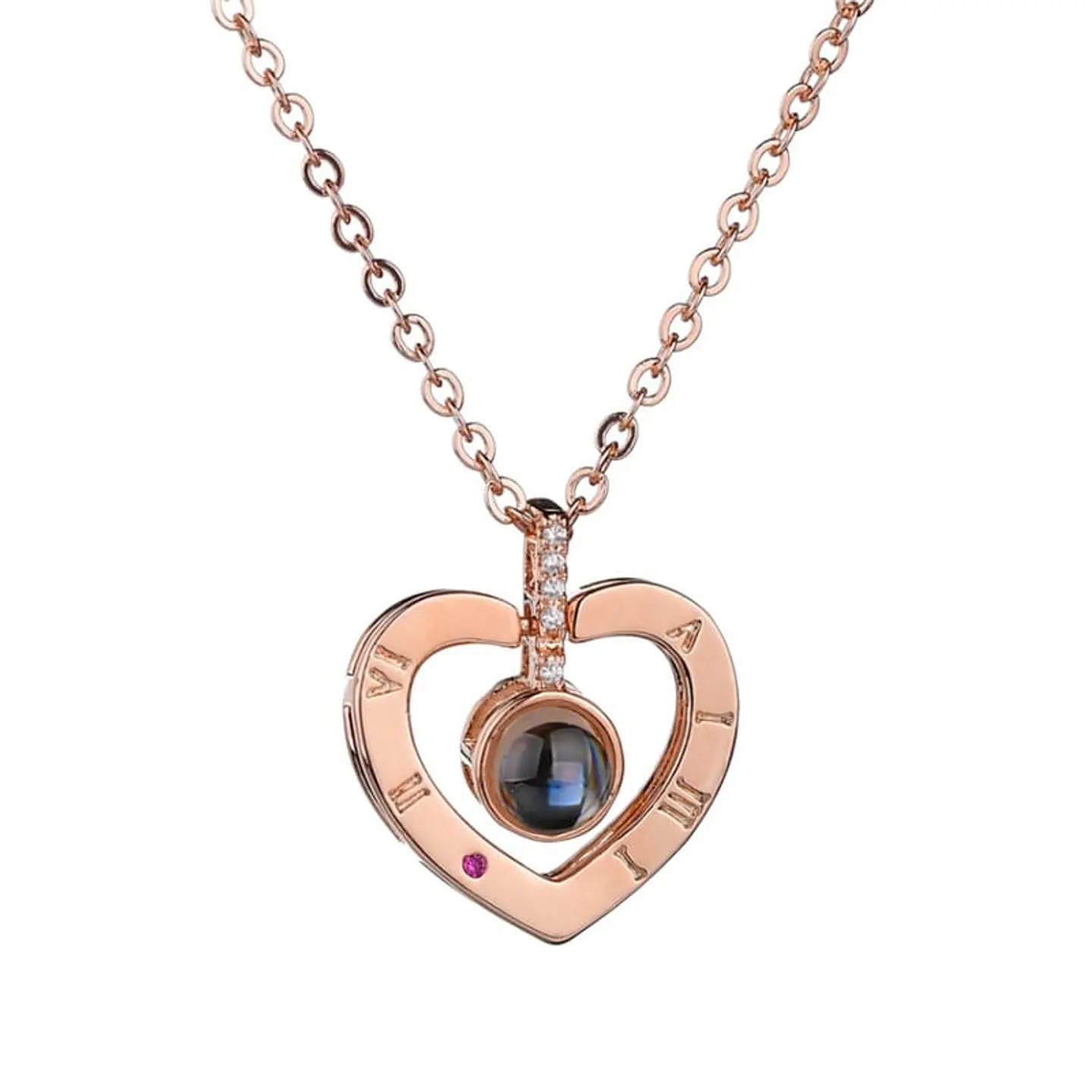 Collar Corazon Te Amo en 100 Idiomas Dorado 1