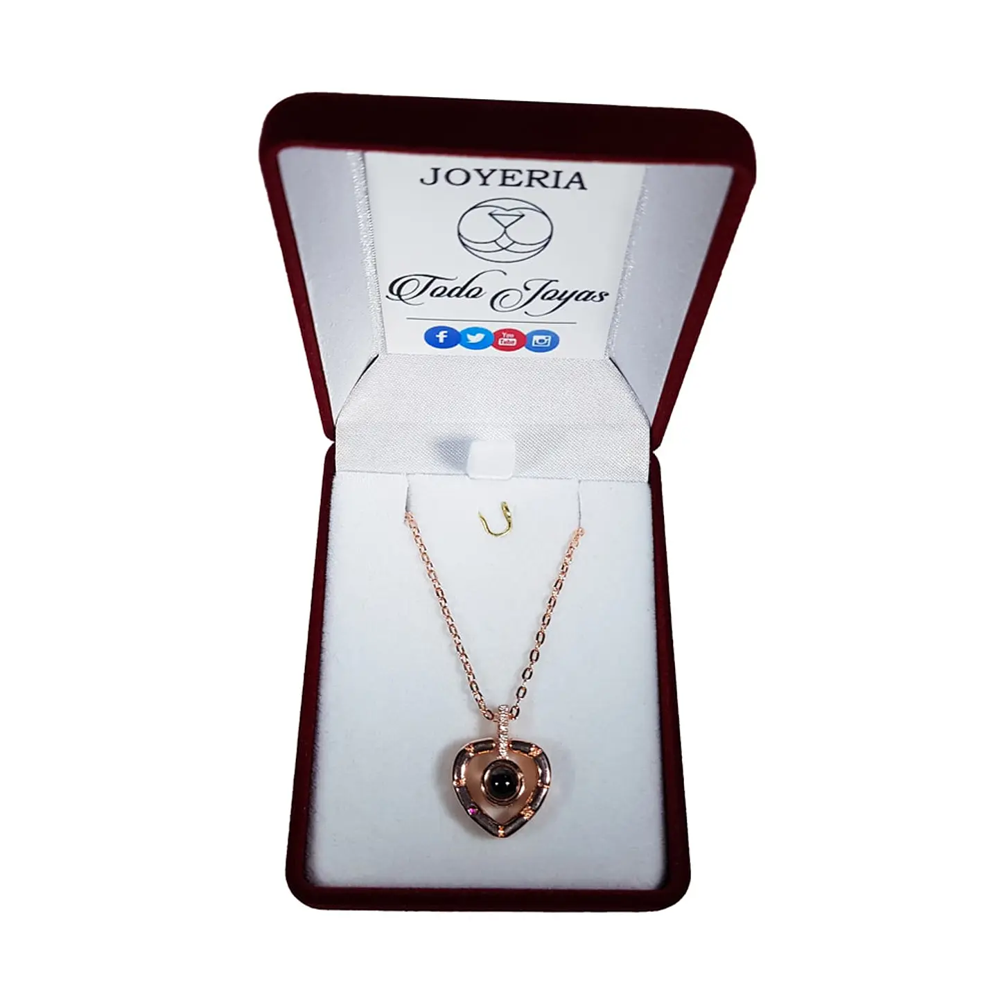Collar Corazon Te Amo en 100 Idiomas Dorado 2