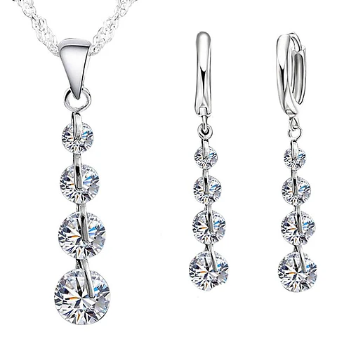 Conjunto Baston con Circones Plateado