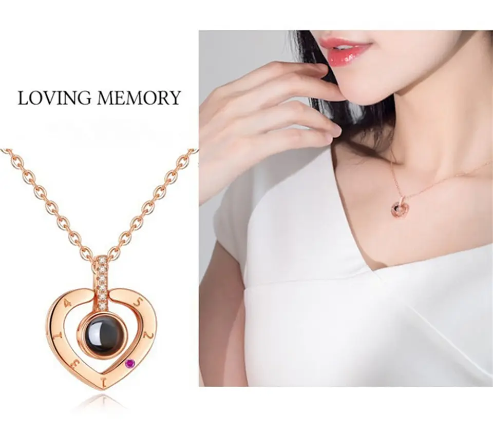 Collar Corazon Te Amo en 100 Idiomas Dorado 4