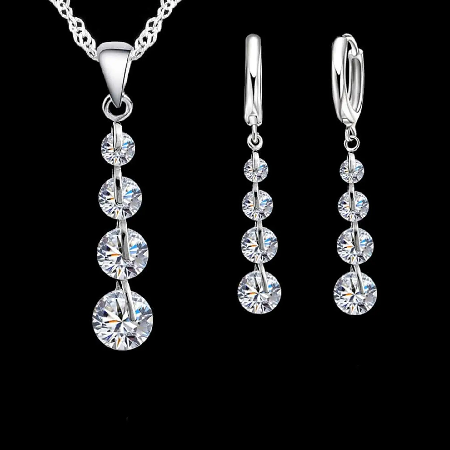 Conjunto Baston con Circones Plateado 2