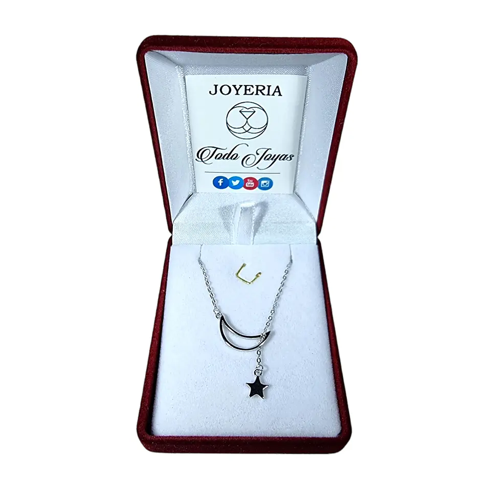 Collar Plata 925 Luna y Estrella 2