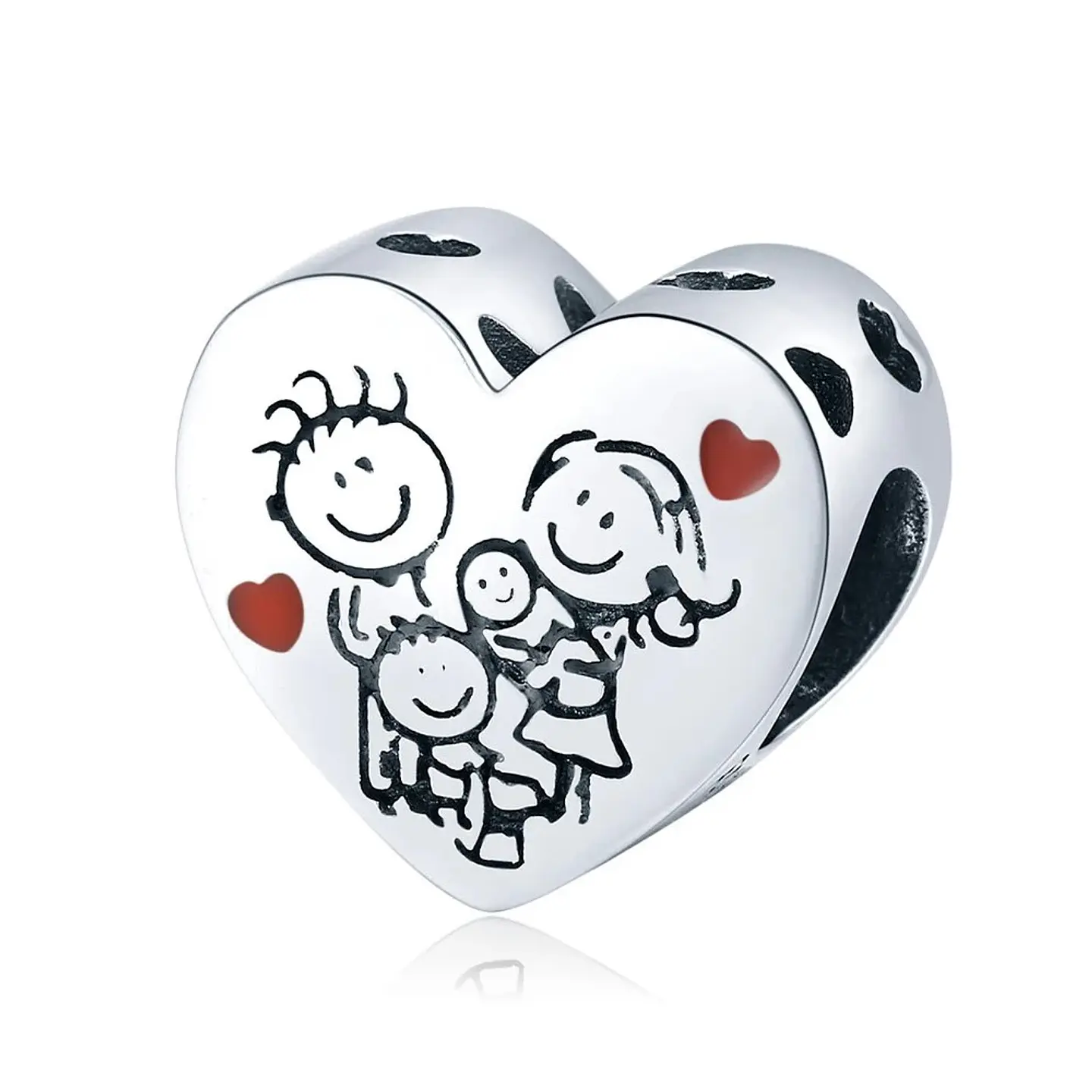 Charm Dije Plata 925 Corazon Familia Love 1