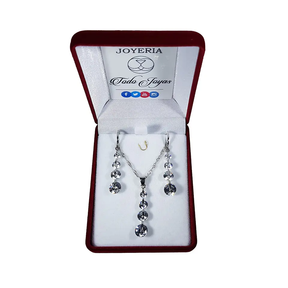Conjunto Baston con Circones Plateado 3