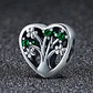 Charm Dije Plata 925 Corazon Arbol Verde - Miniatura 4