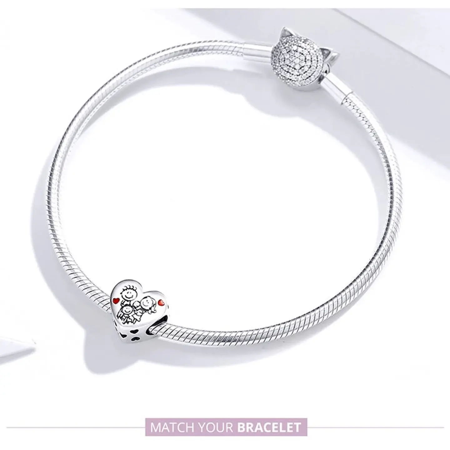 Charm Dije Plata 925 Corazon Familia Love 2