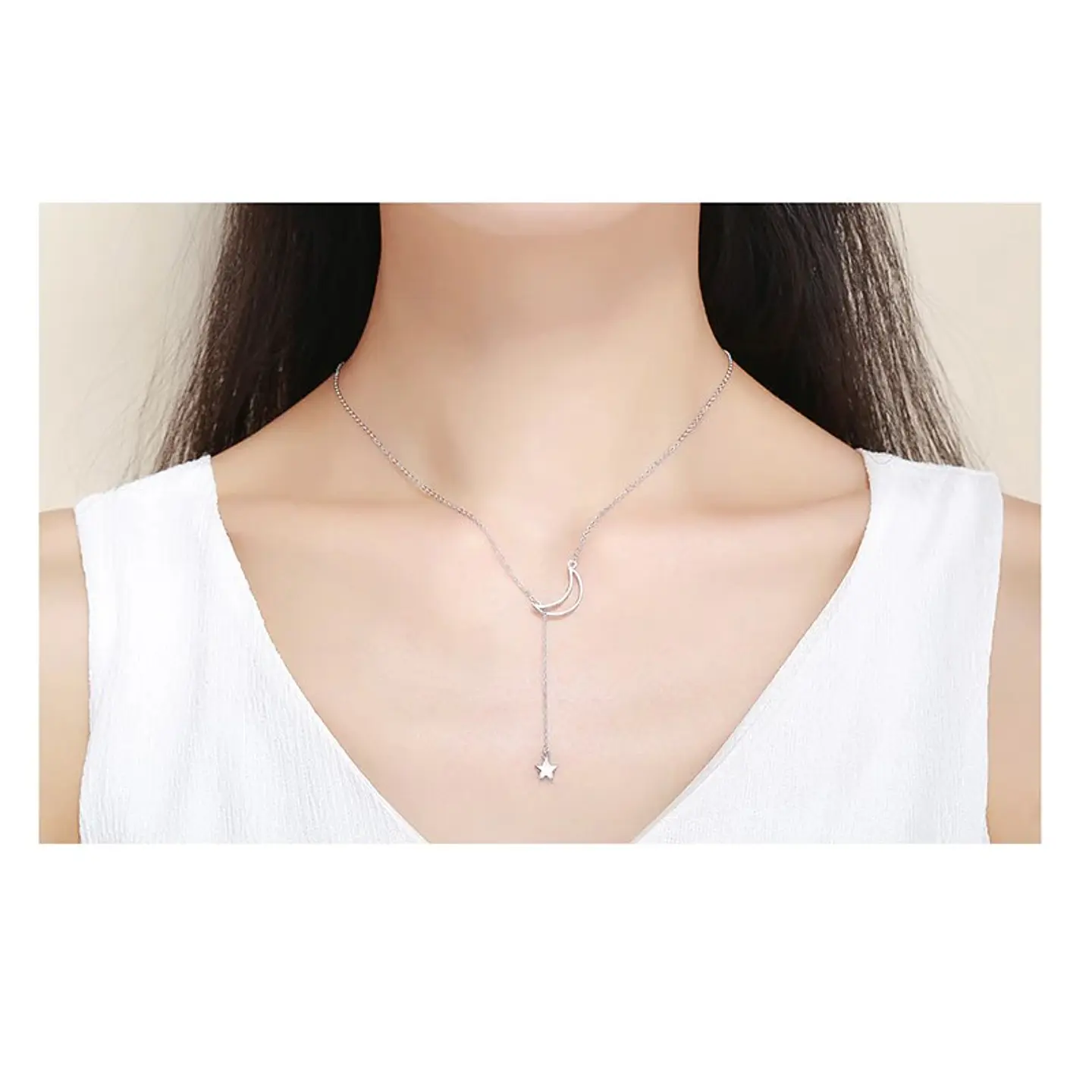 Collar Plata 925 Luna y Estrella 5