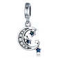 Charm Dije Plata 925 Luna y Estrellas Azul - Miniatura 1