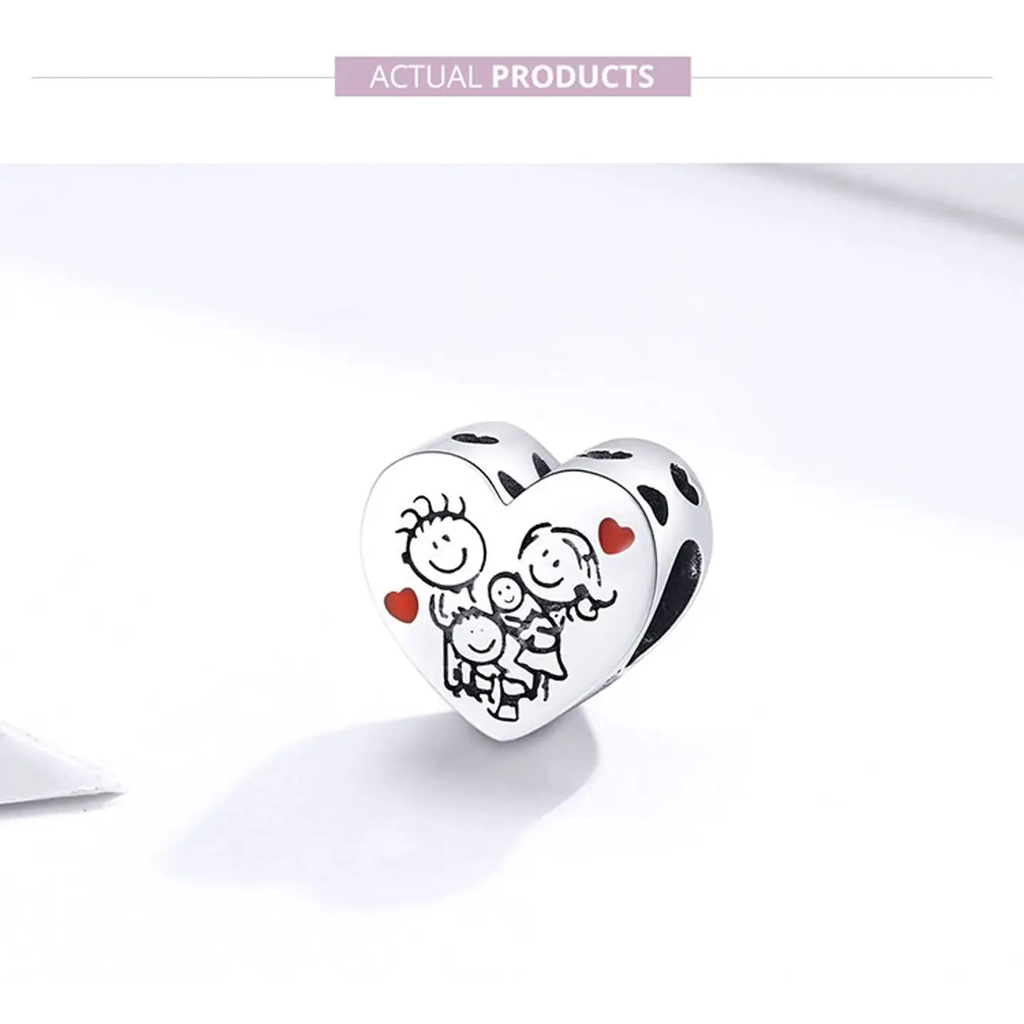 Charm Dije Plata 925 Corazon Familia Love 4
