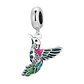Charm Dije Plata 925 Colibri Ave Multicolor Pajaro - Miniatura 1