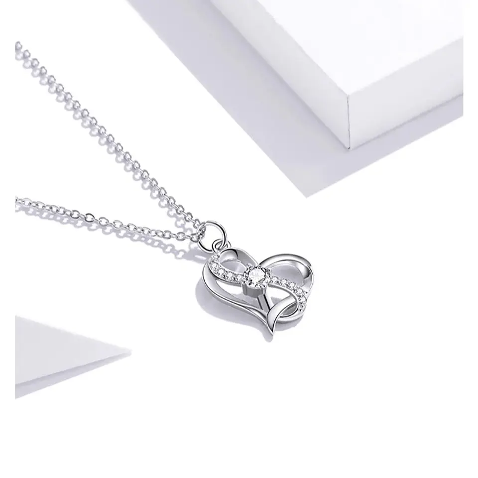 Collar Plata 925 Corazon Infinito Entrelazado 6