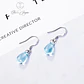 Aros Gota Cristal Celeste Colgante - Miniatura 5