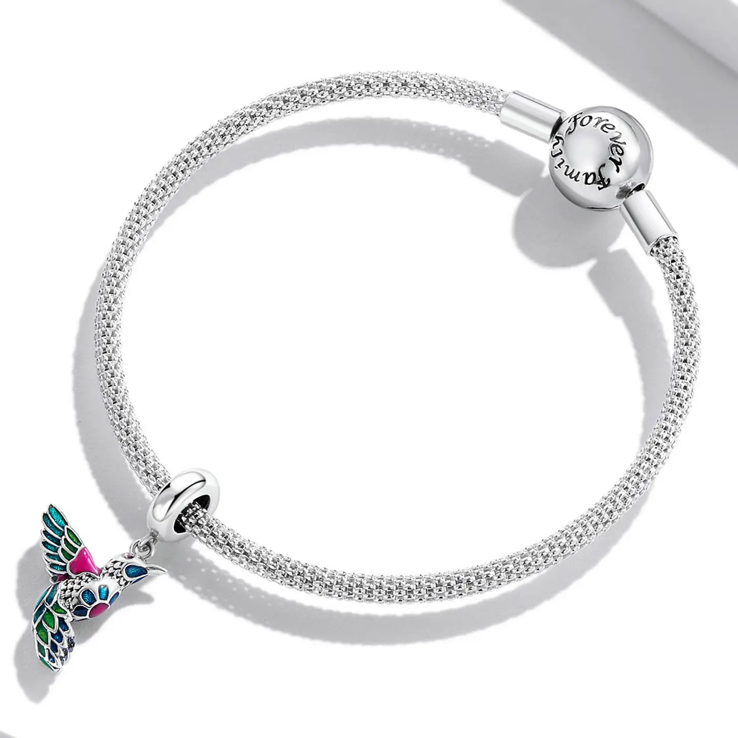 Charm Dije Plata 925 Colibri Ave Multicolor Pajaro 2