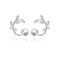 Aros Perla y Hojas Circones Plateado - Miniatura 1