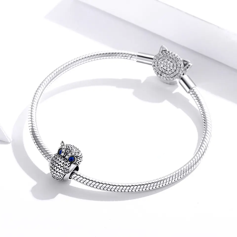 Charm Dije Plata 925 Buho Plateado 2