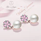 Aros Perla Con Circones Rosa Plateado - Miniatura 4