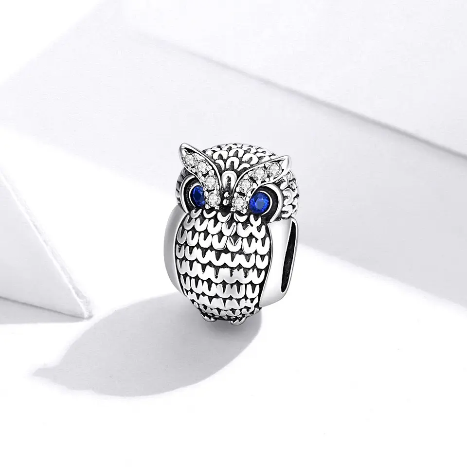 Charm Dije Plata 925 Buho Plateado 3