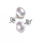 Aros Plata 925 Pasador Perla Blanca - Miniatura 1