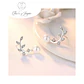 Aros Perla y Hojas Circones Plateado - Miniatura 3
