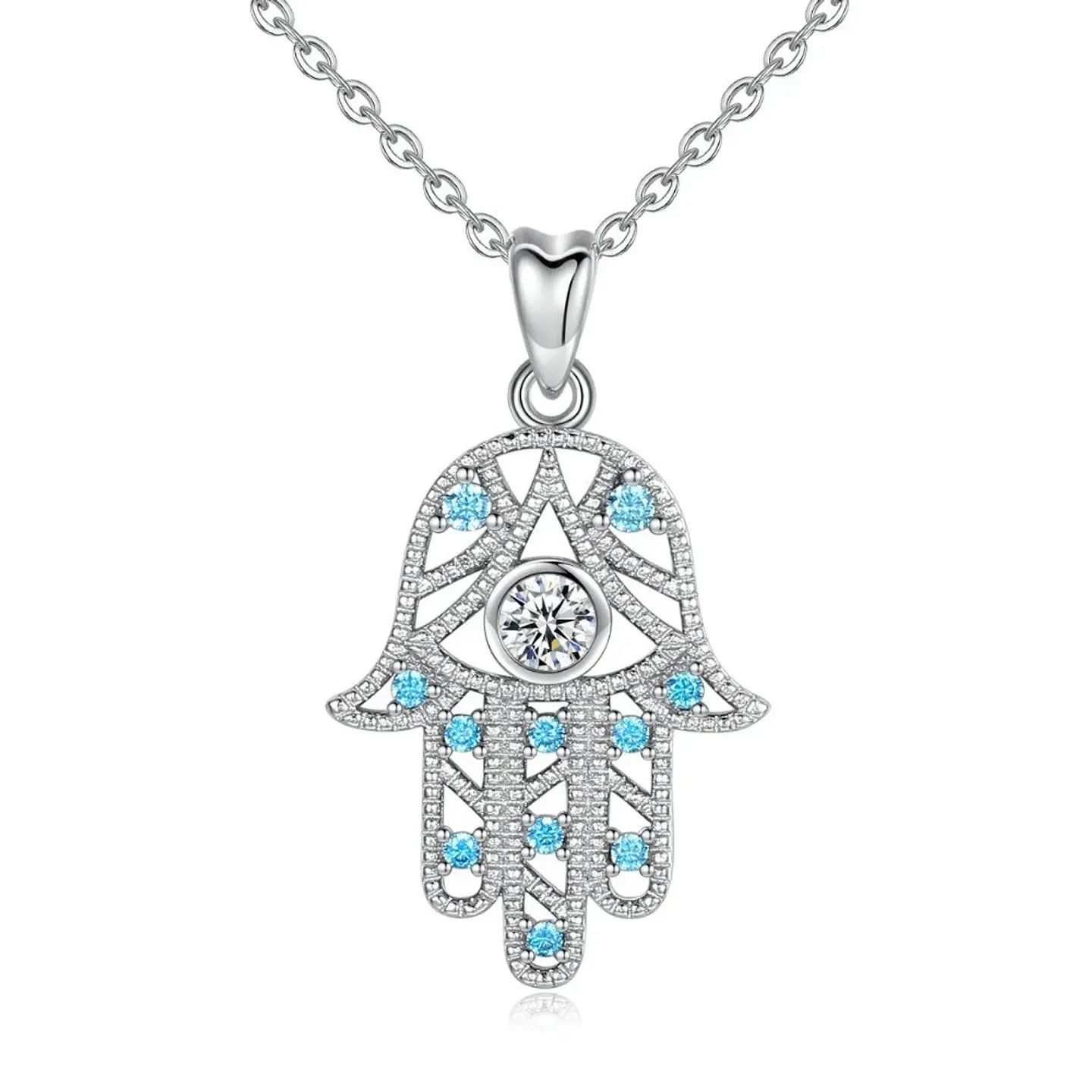 Collar Plata 925 Mano de Fatima Hamsa 1