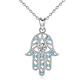 Collar Plata 925 Mano de Fatima Hamsa - Miniatura 1