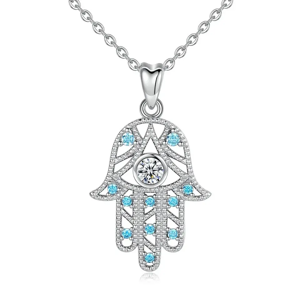 Collar Plata 925 Mano de Fatima Hamsa 1