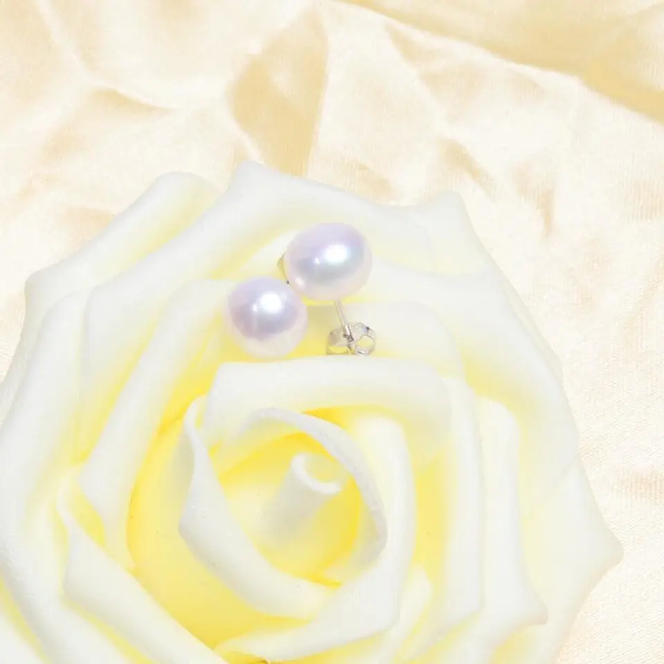 Aros Plata 925 Pasador Perla Blanca 3