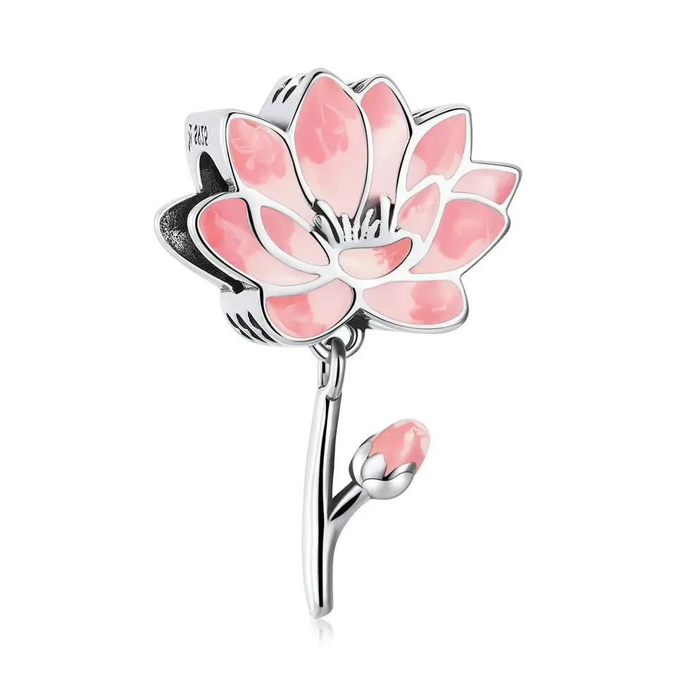 Charm Dije Plata 925 Flor de Loto Fresca 1