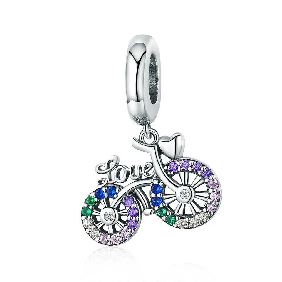Charm Plata 925 Bicicleta Love Colores 1