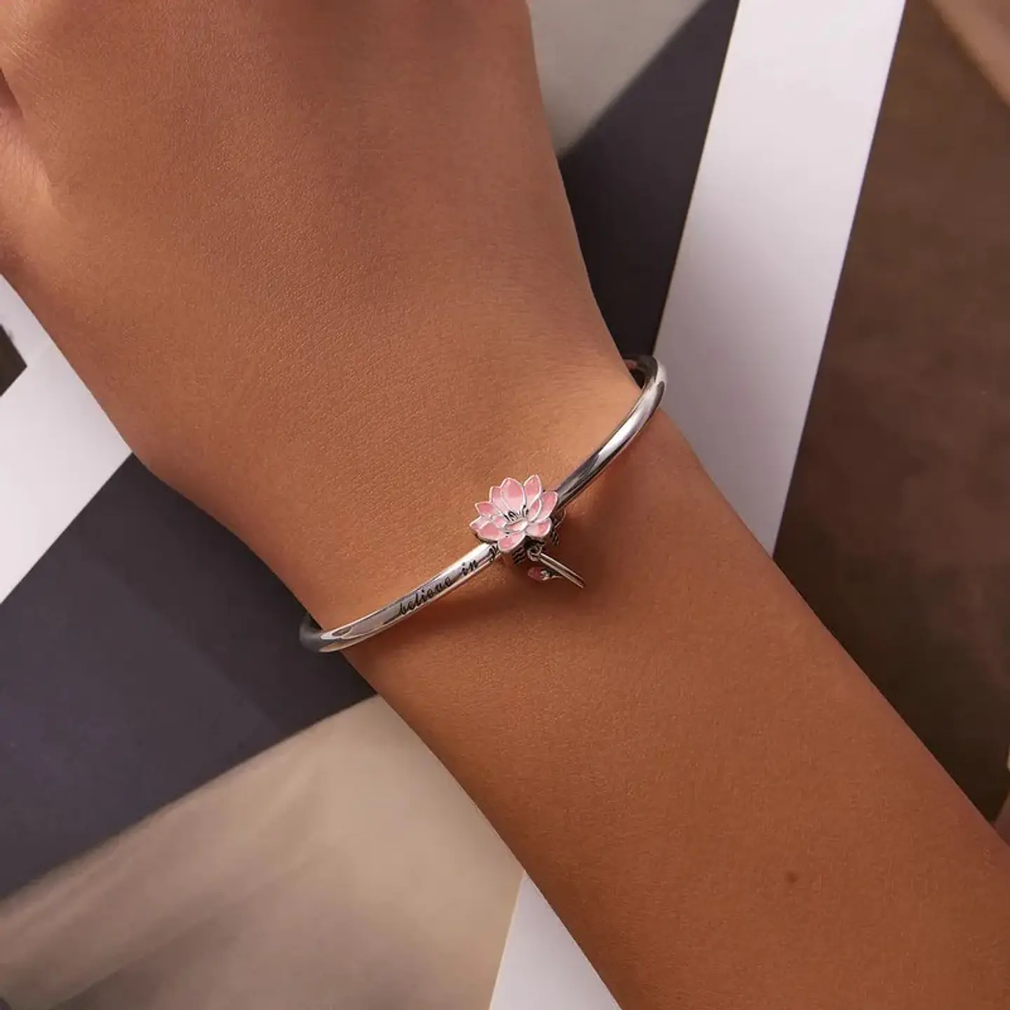 Charm Dije Plata 925 Flor de Loto Fresca 4