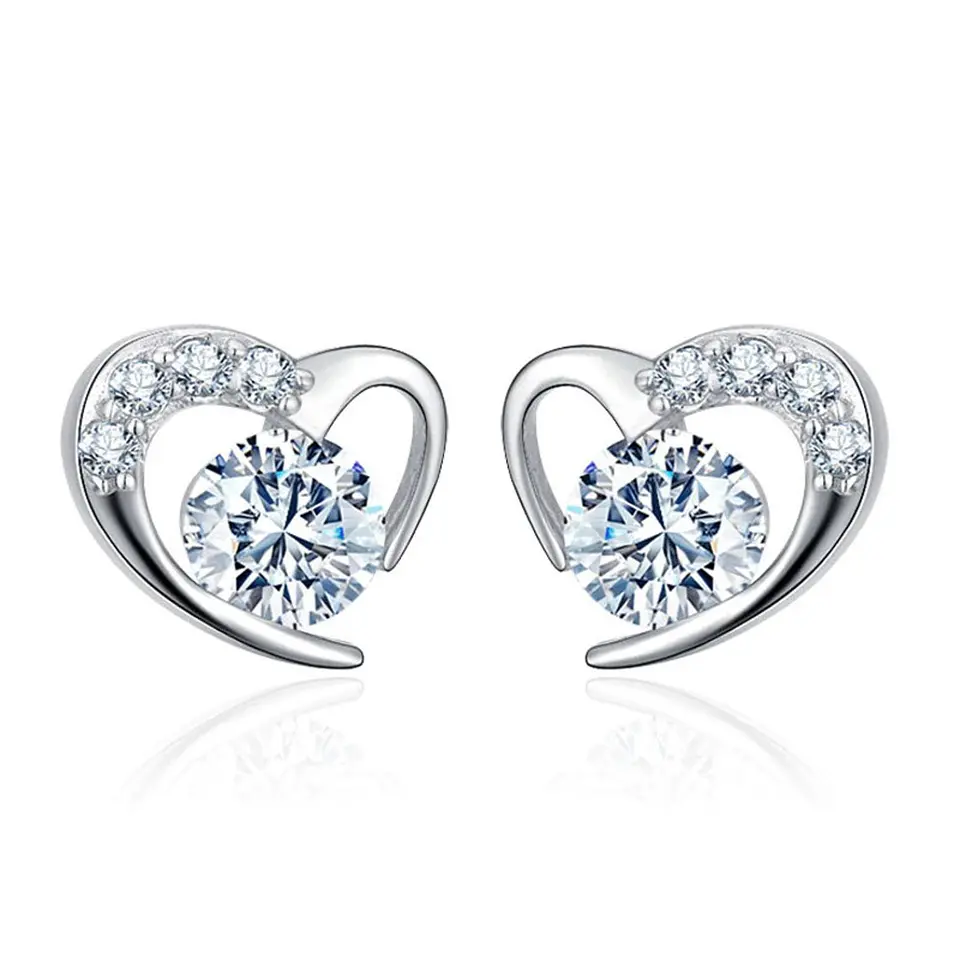Aros Corazon Circones Plateado 1