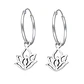 Aros Plata 925 Argolla Flor de Loto - Miniatura 1
