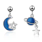 Aros Asimetricos Planeta y Luna Azul - Miniatura 1