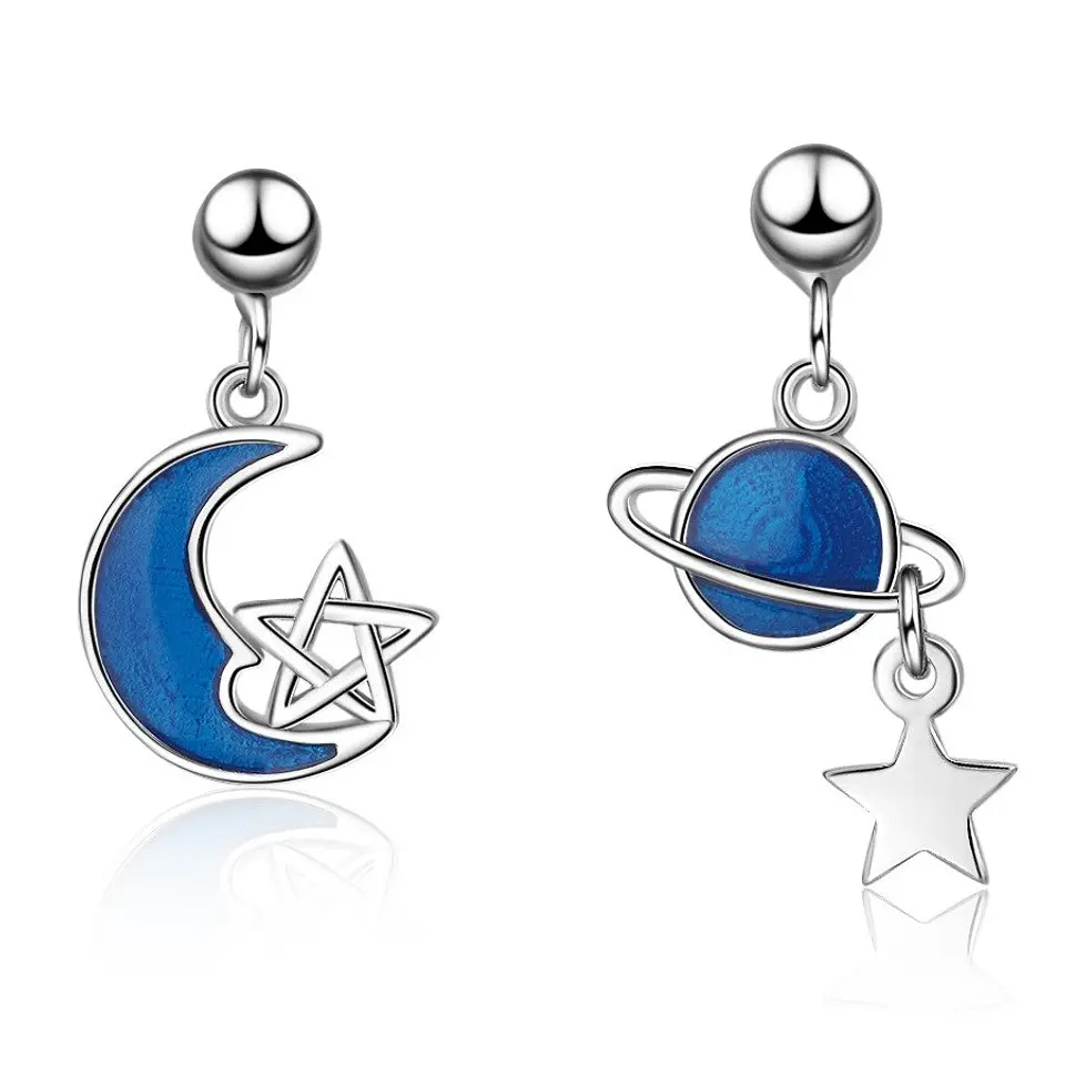Aros Asimetricos Planeta y Luna Azul 1