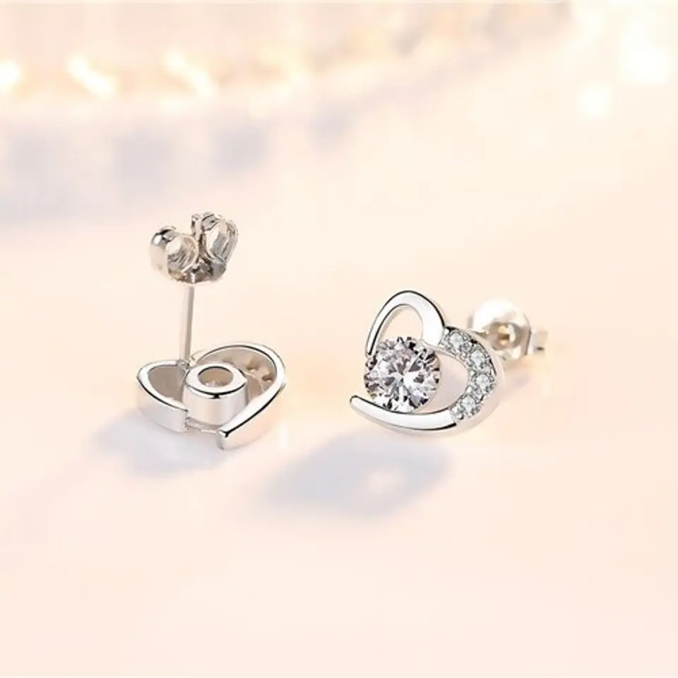 Aros Corazon Circones Plateado 4
