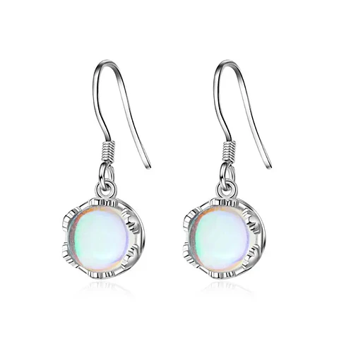 Aros Redondos Circon Lunar Plateado