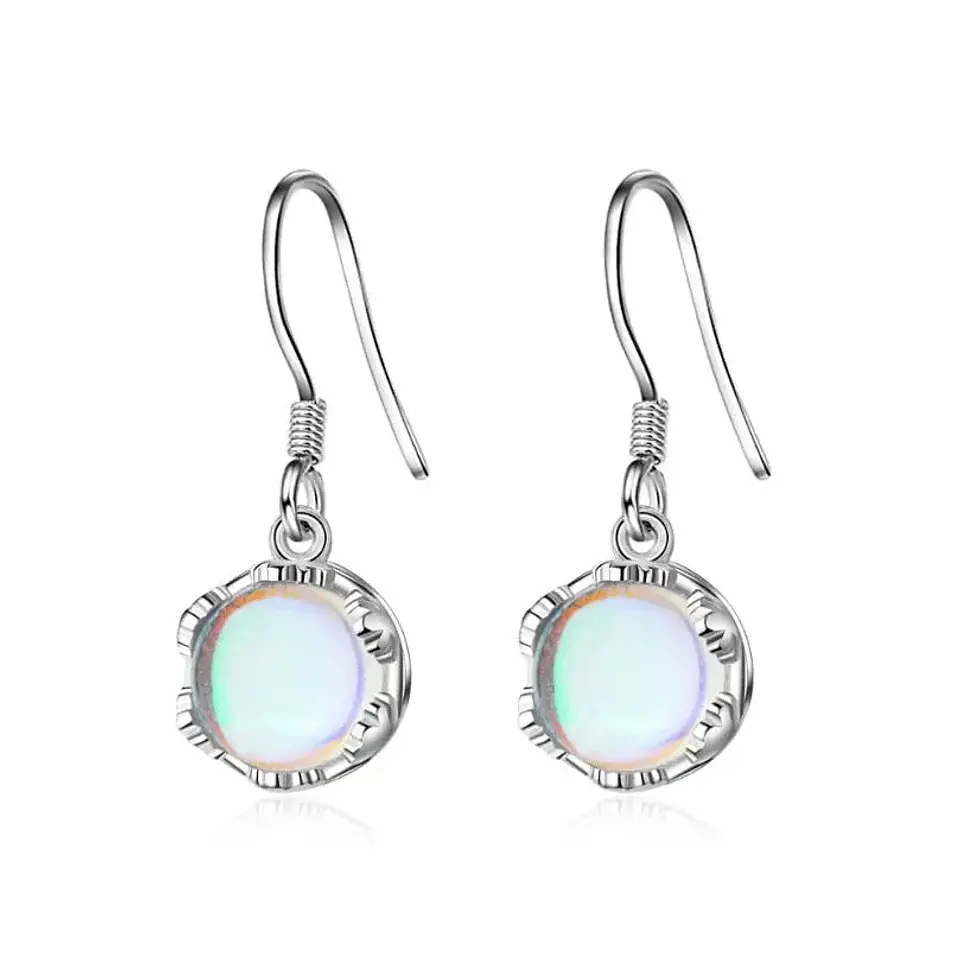 Aros Redondos Circon Lunar Plateado 1