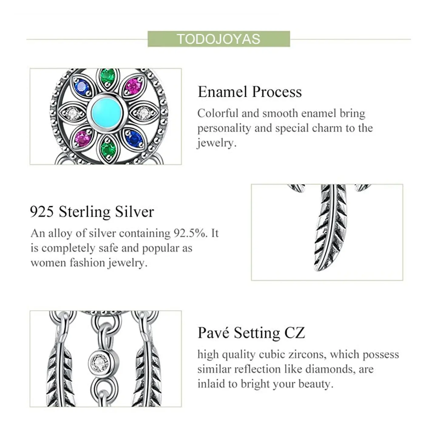 Charm Plata 925 Atrapa Sueños 5