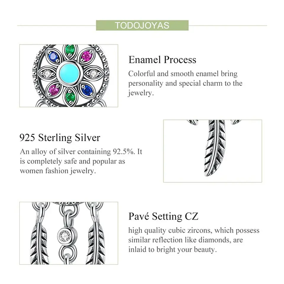 Charm Plata 925 Atrapa Sueños 5