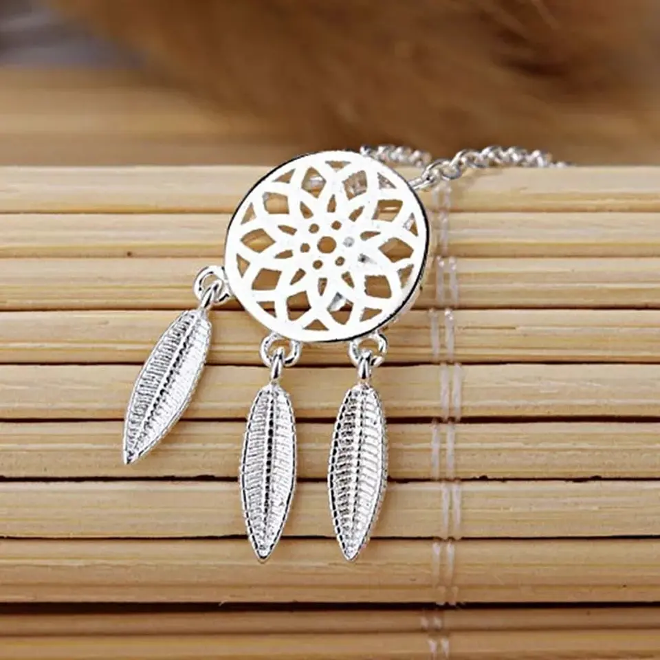 Collar Colgante Atrapa Sueños Plateado 4