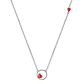 Collar Colgante Corazon Circulo Plateado - Miniatura 1