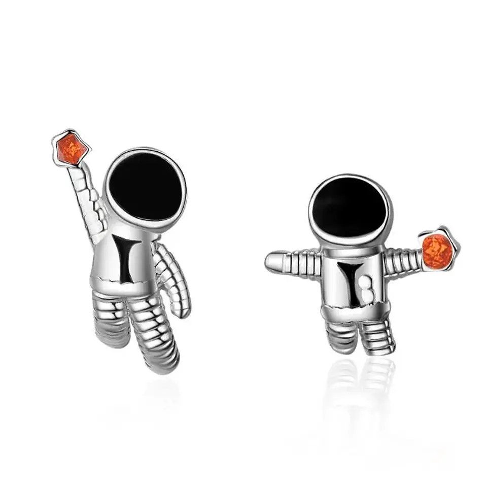 Aros Asimetricos Astronautas Plateado 1