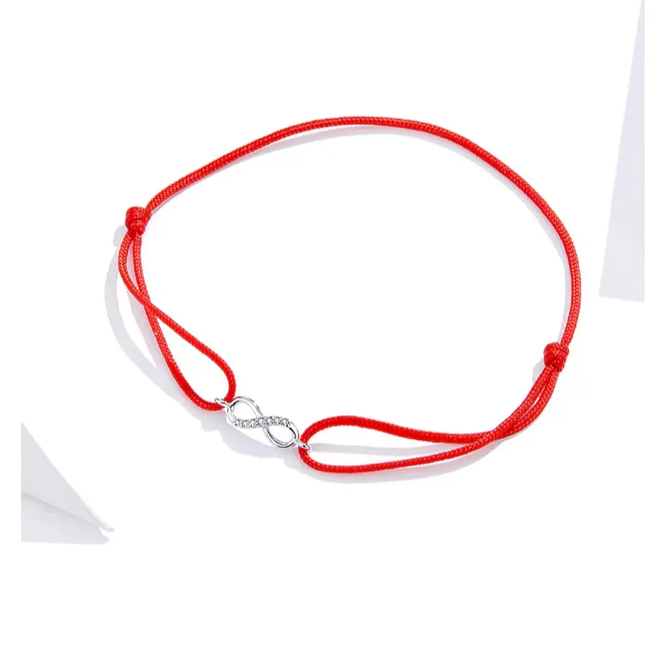 Pulsera Plata 925 Hilo Rojo Infinito 6