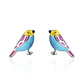 Aros de Pajaro Multicolor Plateado - Miniatura 1
