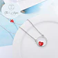 Collar Colgante Corazon Circulo Plateado - Miniatura 5