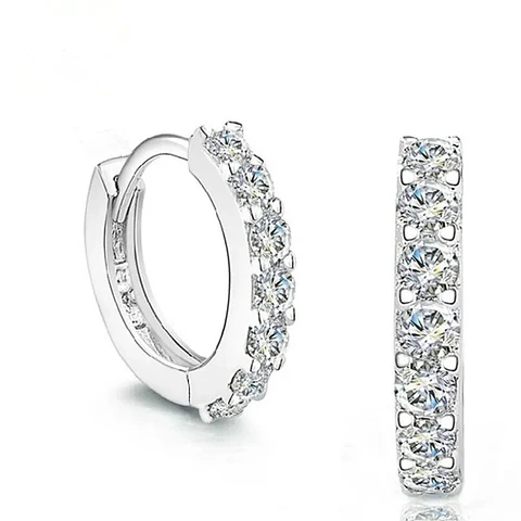 Aros Argollas Huggie 12mm Plateado