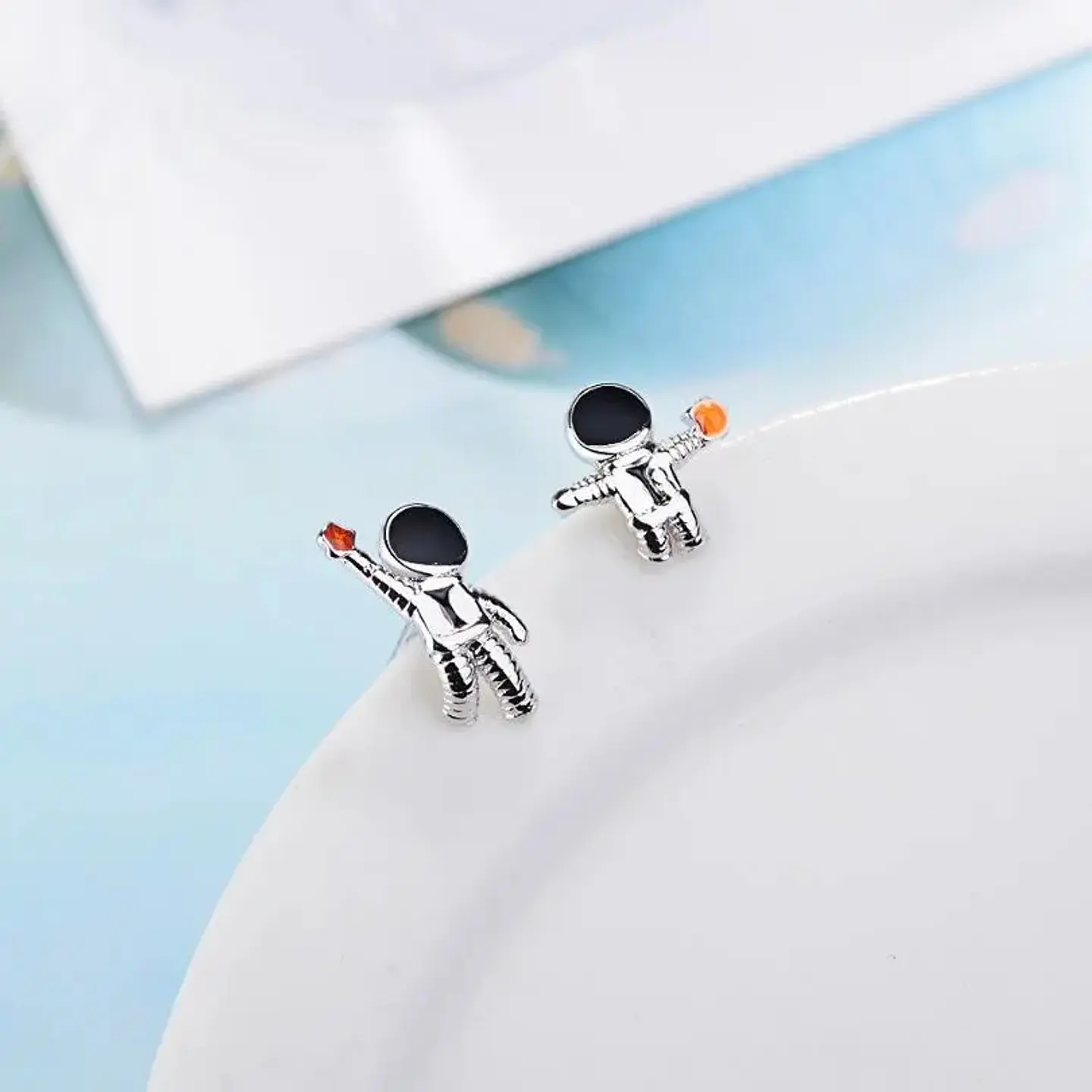 Aros Asimetricos Astronautas Plateado 5