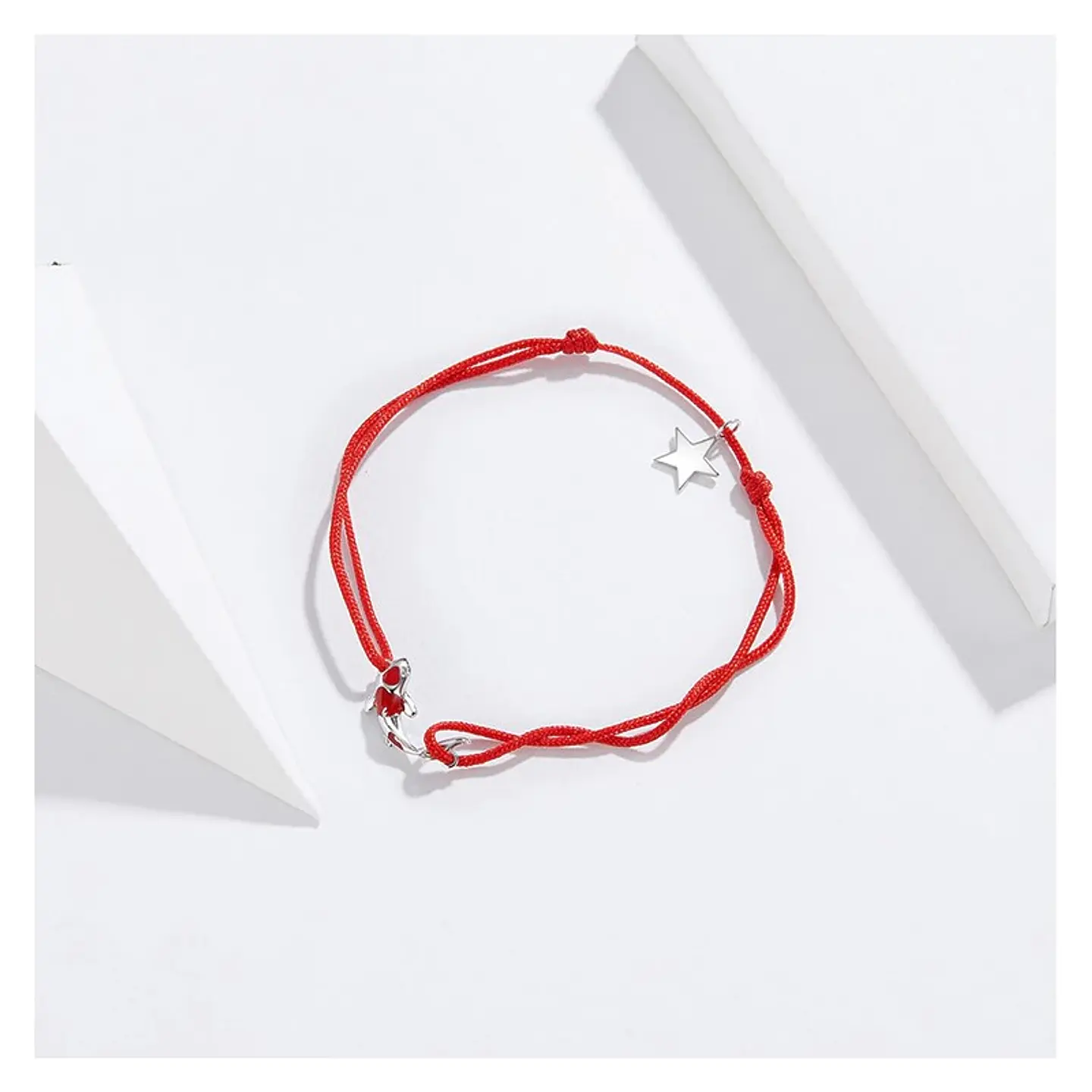 Pulsera Plata 925 Hilo Rojo Pez de la Suerte 6